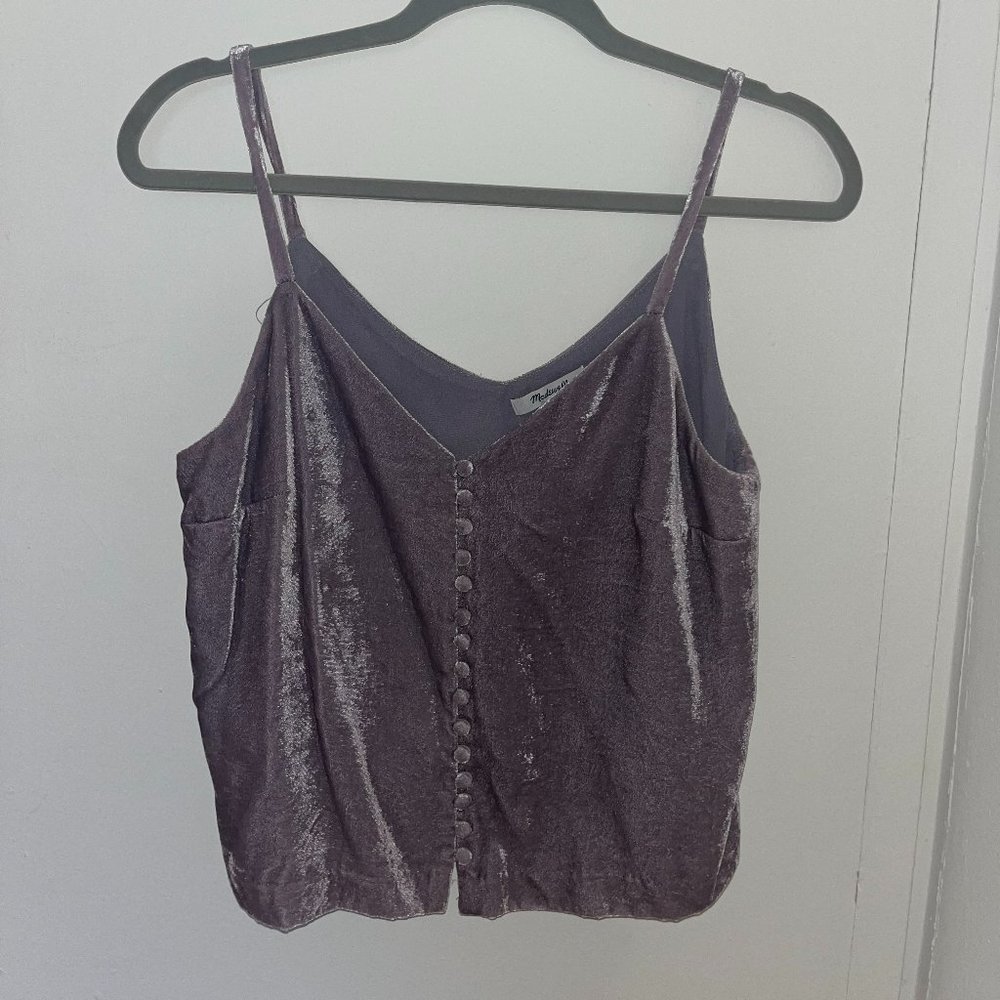 light purple velvet tank top from madewell